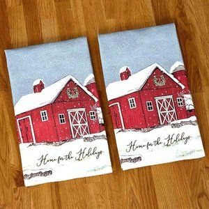 Farmhouse Holiday Kitchen Dish Towel Set (2)